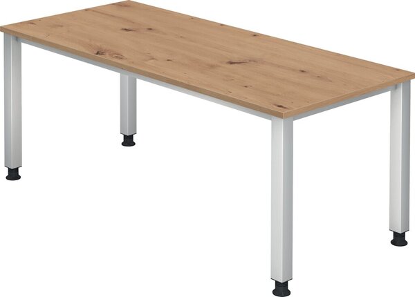 Image Schreibtisch 4-Fuß eckig 180 x 80 cm Asteiche, Rechteckform, Platte 2,5 cm