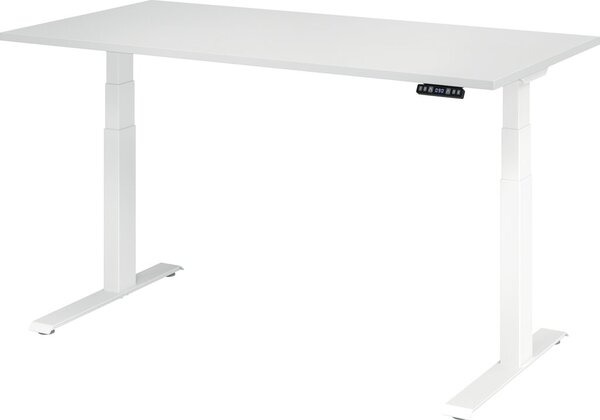 Image Sitz-Steh-Schreibtisch elektrisch 160 x 80 cm, Weiß/Weiß, rechteckig