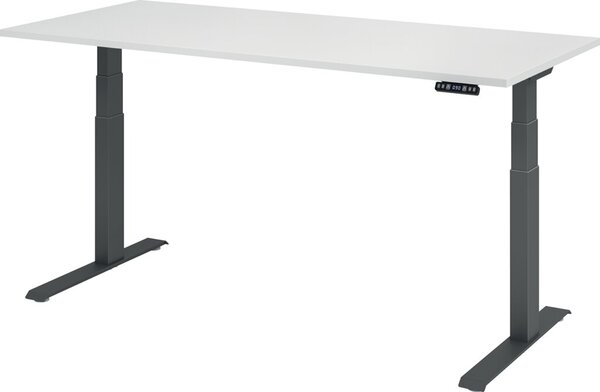 Image Sitz-Steh-Schreibtisch elektrisch 180 x 80 cm, Weiß/Graphit, rechteckig