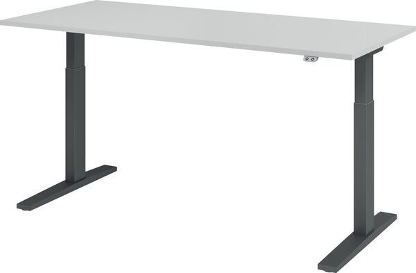 Image Sitz-Steh-Schreibtisch elektrisch 180 x 80 cm, Grau/Graphit, rechteckig