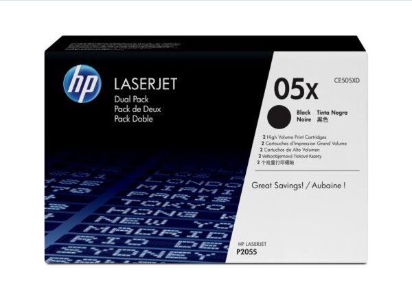 Image HP 05X 2er Pack Schwarz LaserJet Tonerpatrone (CE505XD)