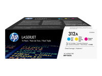 Image HP 312A Tri Pack 3er Pack Gelb, Cyan, Magenta LaserJet Tonerpatrone (CF440AM)