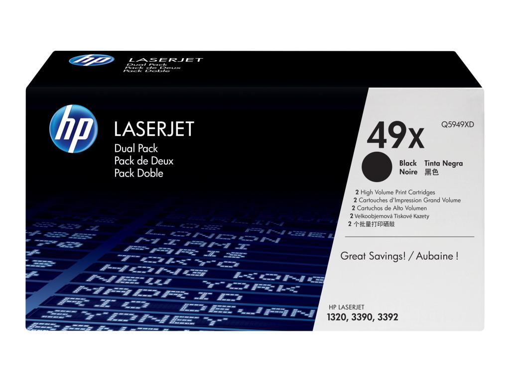 Image HP 49X 2er Pack Schwarz LaserJet Tonerpatrone (Q5949XD)