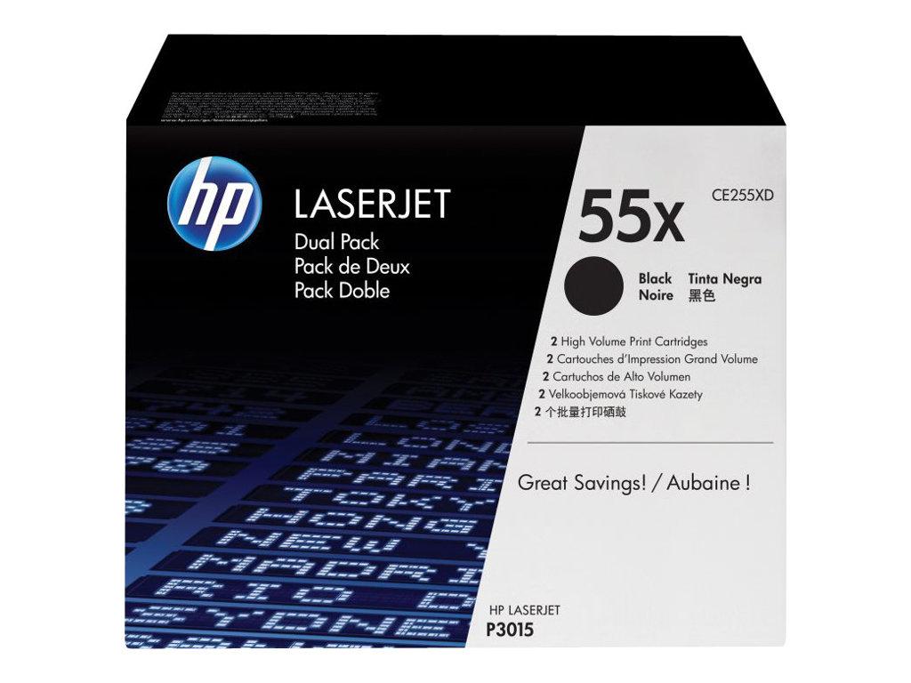 Image HP 55X 2er Pack Schwarz LaserJet Tonerpatrone (CE255XD)