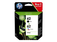 Image HP 62 Twin Pack 2er Pack Schwarz, Tricolor Tintenpatrone