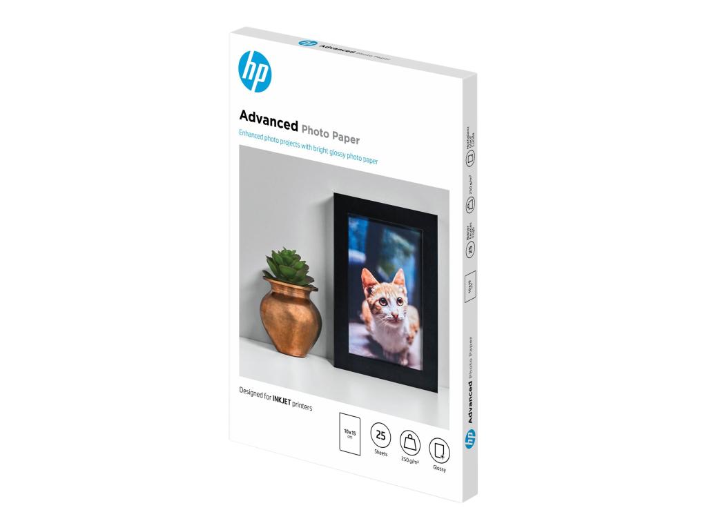 Image HP Advanced Fotopapier hochglänzend 25Blatt 10x15 cm randlos