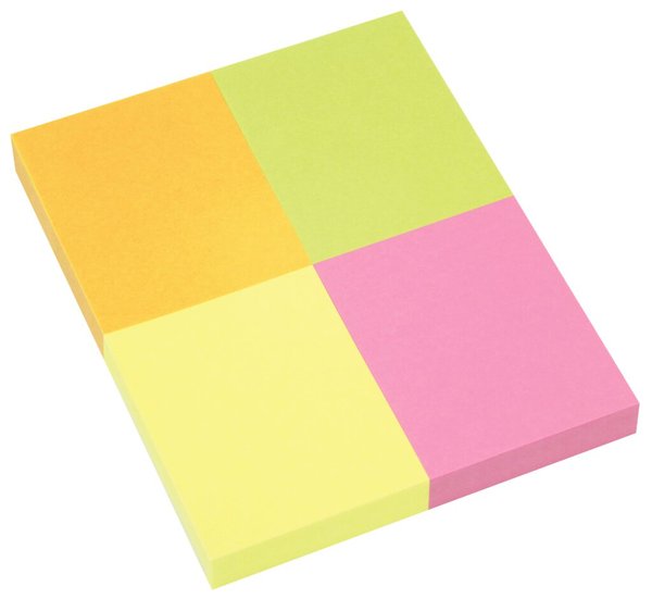 Image Haftnotiz, 4 Blöcke, 40 x 50 mm, je 100 Blatt, Brilliant, sortiert,