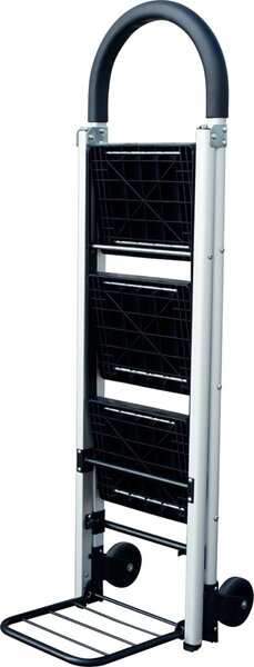 Image Handkarren-Leiter-Kombination, 3 Stufen, aluminium/schwarz