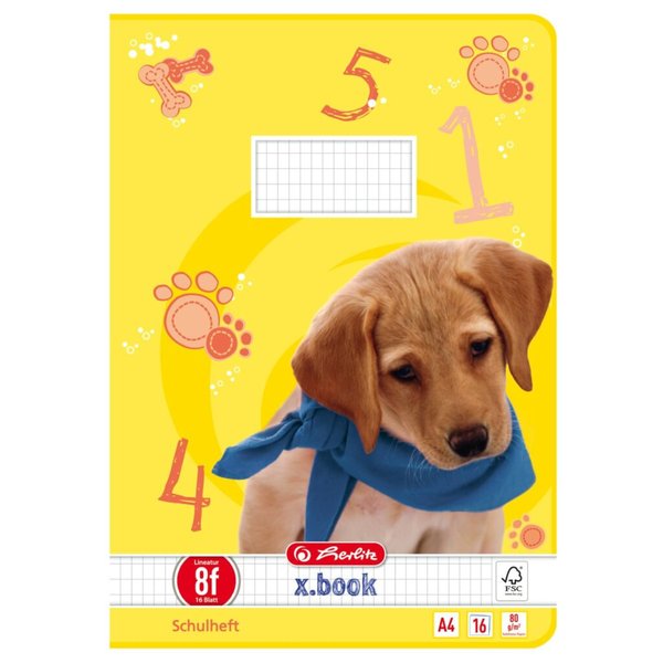 Image Heft A4, 16 Blatt, 80g, LIN 8f rautiert m.R., FSC Mix, Hund