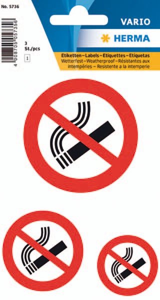 Image Hinweisetikett wetterfest Nicht rauchen 3St 1Pack