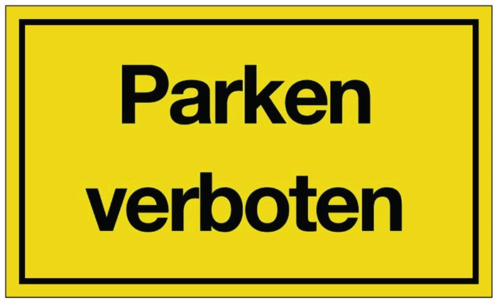 Image Hinweiszeichen Parken verboten L250xB150mm gelb schwarz Ku.