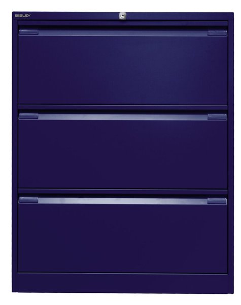 Image Hängeregistraturschrank, doppelbahnig, blau, 3 Hängeregistraturschubladen