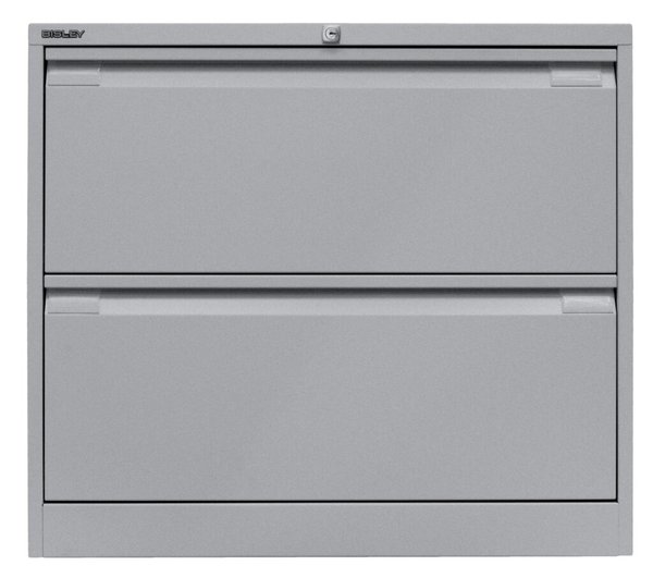 Image Hängeregistraturschrank, doppelbahnig, silber, 2 Hängeregistraturschubladen