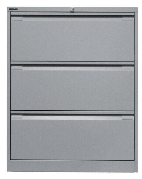 Image Hängeregistraturschrank, doppelbahnig, silber, 3 Hängeregistraturschubladen