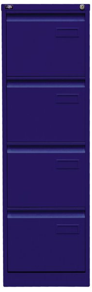 Image Hängeregistraturschrank, einbahnig, 4 Hängeregistraturen, blau