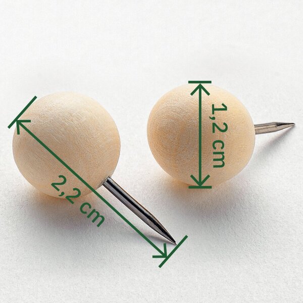Image Holz-Pinnnadeln, Ø12x22 mm, für Pin- boards, Stoff, Kork etc.