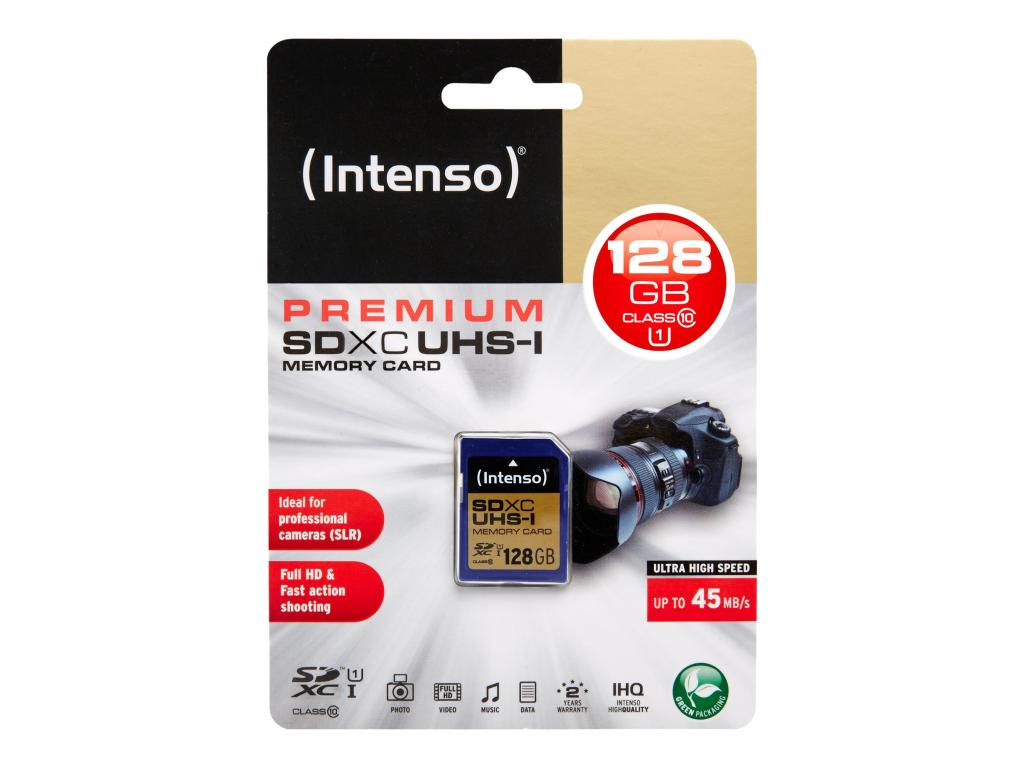 Image INTENSO SD Card 128GB Intenso UHS-I Premium (bis 45MB/s)
