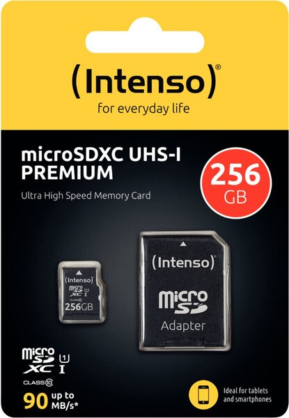 Image INTENSO microSD 256GB UHS-I Prem CL10