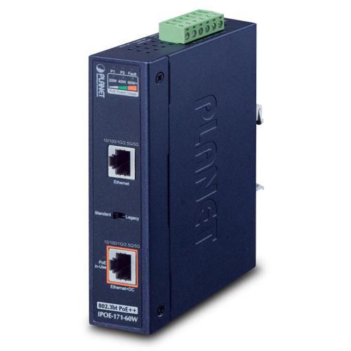 Image PLANET TECHNOLOGY Industrial Single-Port 10/100/1000Mbps Ultra PoE 60W