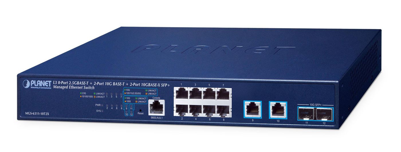 Image PLANET TECHNOLOGY Layer 3 8-Port 2.5GBASE-T + 2-Port