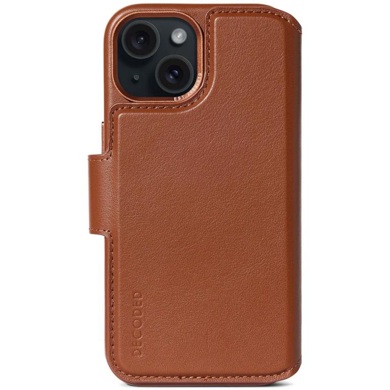 Image DECODED Leather Detachable Wallet for iPhone 15 Plus Tan