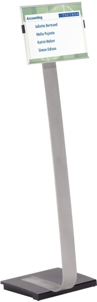 Image Info-Ständer,Alu,H 111/118mm,Tafel,DIN A4,Hoch- u. Querformat,Abdeckung Acrylgl