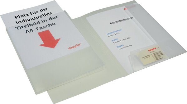 Image Angebotsmappe Dataplus PP A4 tansparent, mit Tasche vorne