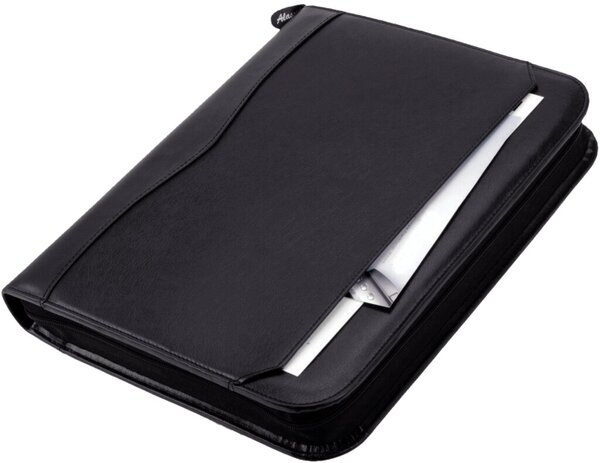 Image JÜSCHA Alassio Orgamappe "REGGIO", DIN A4, Lederimitat, schwarz mit 4-Ringmecha