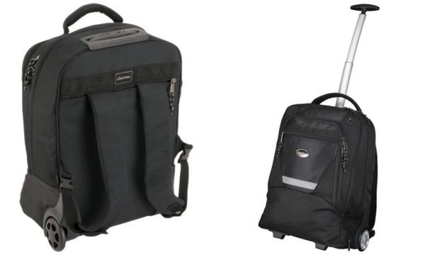 Image JÜSCHA LIGHTPAK Laptop Trolley Rucksack Nylon Teleskoptrolley verstaubare Trage