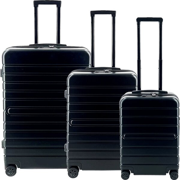 Image Reise Trolley Koffer, 3er-Set, schwarz 3 Größen (L/M/S), Leichtlaufrollen