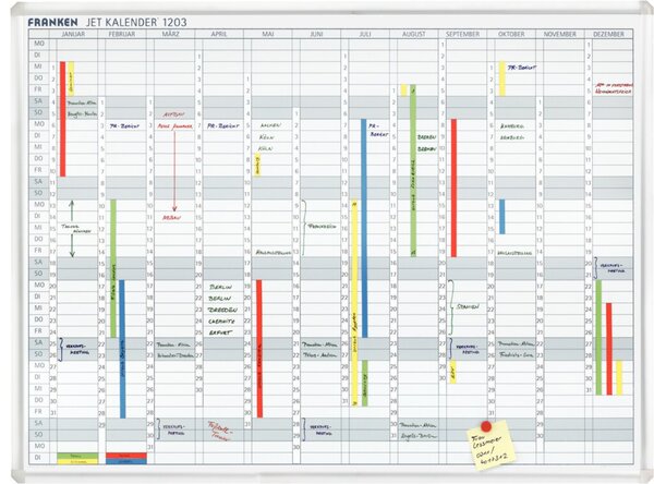 Image Jet Kalender 90x120 für handschr. Eintr.in Tagesfelder 21x75mm