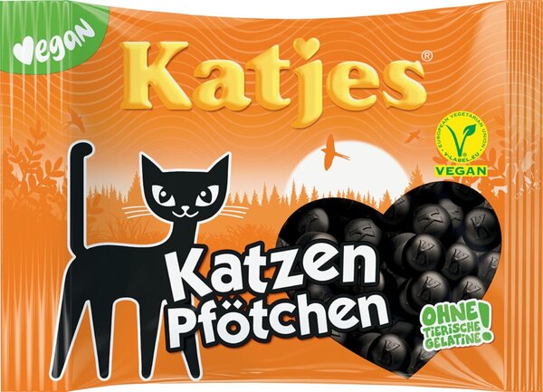Image Katjes Katzen Pfötchen 175g Würziges Softlakritz, mit natürlichen