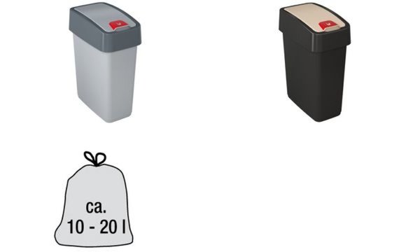 Image KEEEPER Abfalleimer "magne", 10 Liter, silber / grau 2-Wege-Öffnung: schwingend