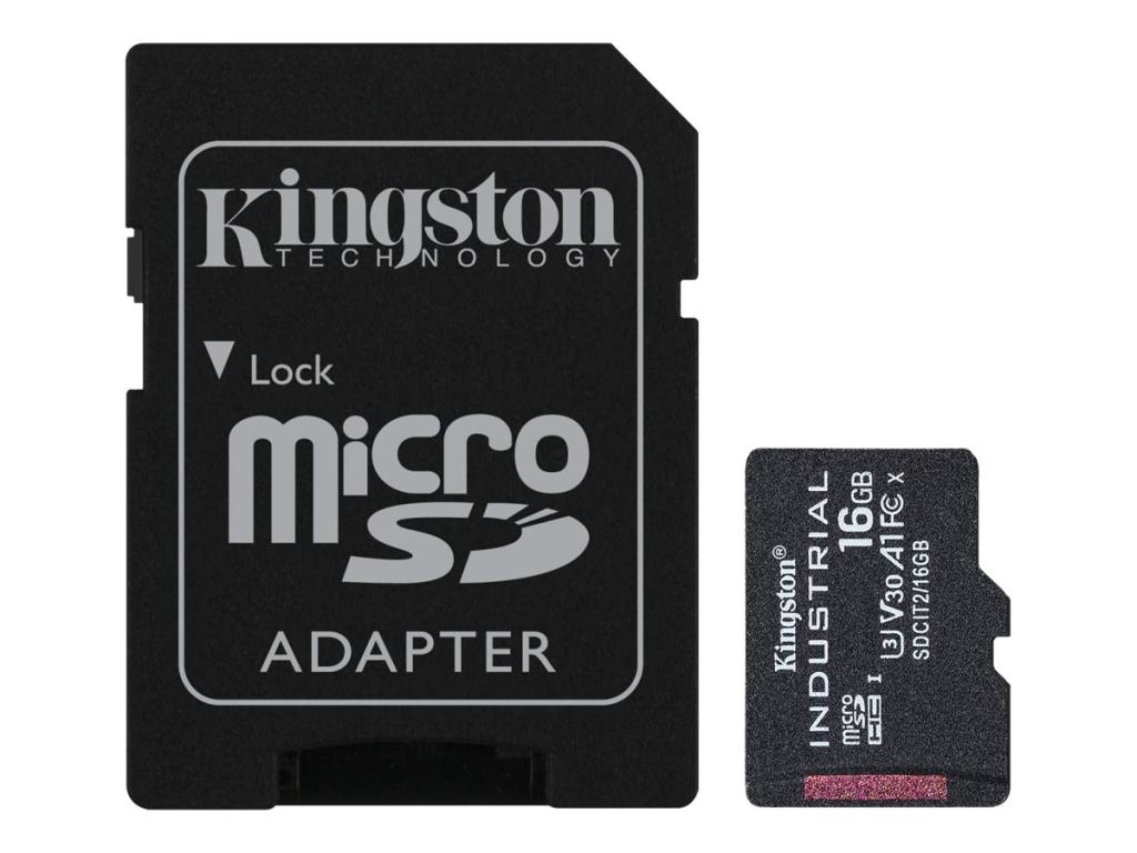 Image KINGSTON Card Kingston Ind. MicroSD +ADP 16GB pSLC