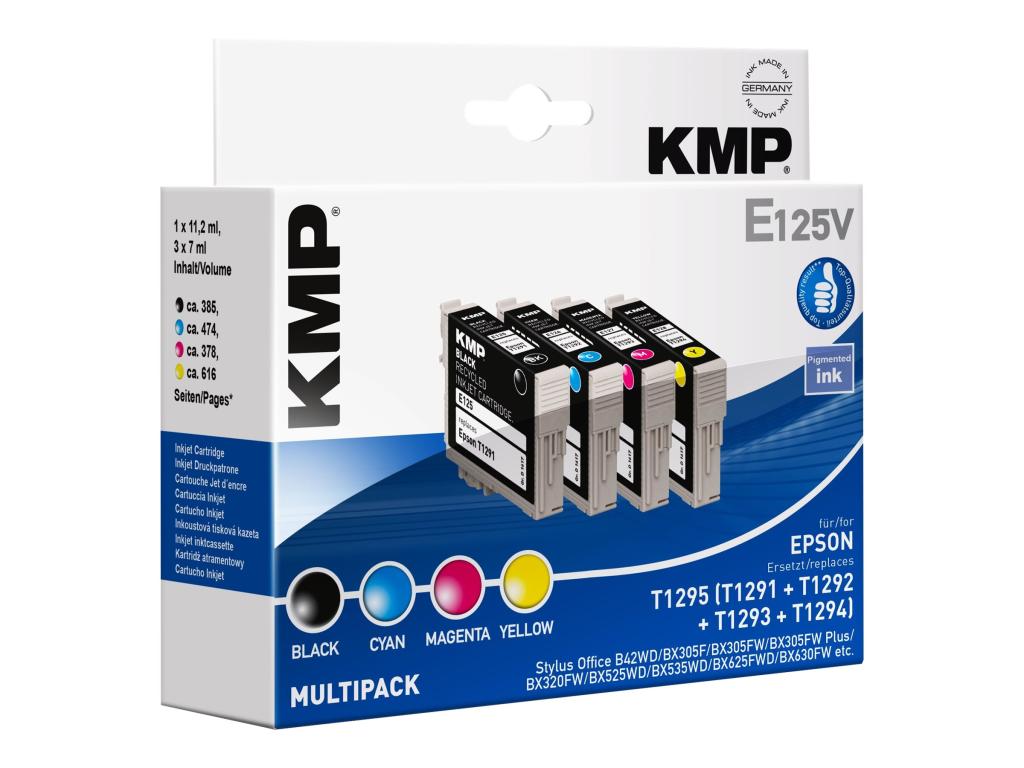 Image KMP MULTIPACK E125V 4er Pack Schwarz, Gelb, Cyan, Magenta Tintenpatrone
