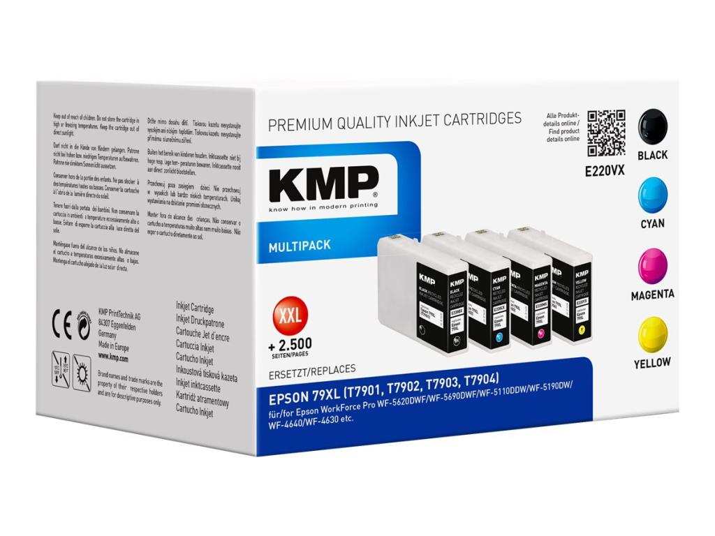 Image KMP MULTIPACK E220VX 4er Pack Schwarz, Gelb, Cyan, Magenta Tintenpatrone