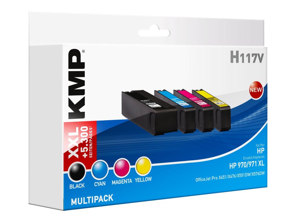 Image KMP MULTIPACK H117V 4er Pack Schwarz, Gelb, Cyan, Magenta Tintenpatrone