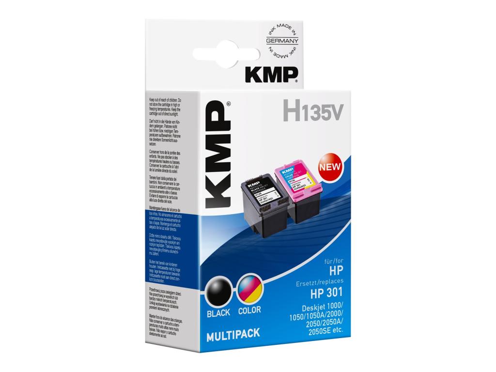 Image KMP MULTIPACK H135V 2er Pack Schwarz, Farbe (Cyan, Magenta, Gelb) Tintenpatrone