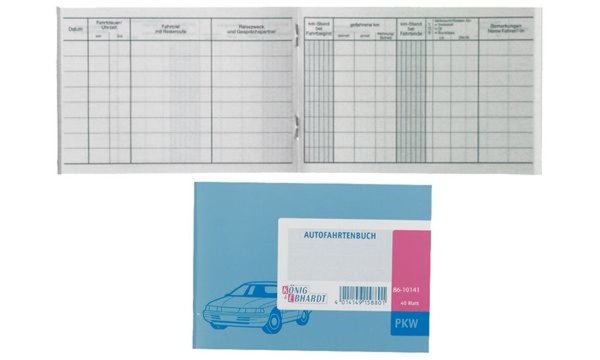 Image KÖNIG und EBHARDT Fahrtenbuch PKW, DIN A6, 40 Blatt Kartonheft (8610141)