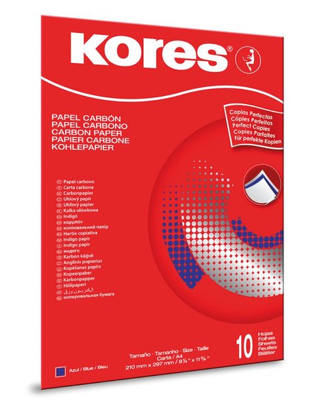 Image KORES Durchschreibepapier, DIN A4, blau, 10 Blatt zur Handbeschriftung - 1 Stüc