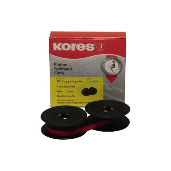 Image KORES Farbband, Gruppe 1, DIN DS, Seide, schwarz-rot Maße: (B)13 mm x (L)10 m