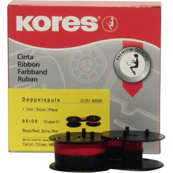 Image KORES Farbband, Gruppe 51, Canon-OLYMPIA, Seide, schwarz-rot Maße: (B)13 mm x (