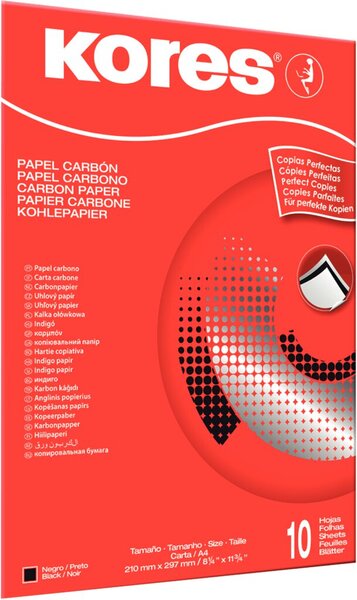 Image KORES Kohlepapier, DIN A4, schwarz, 10 Blatt für die Schreibmaschine - 1 Stück 