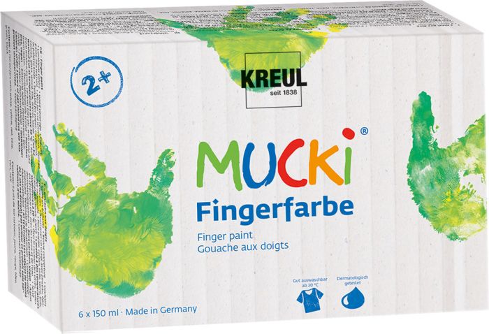 Image KREUL Fingerfarbe "MUCKI", 150 ml, 6er-Set