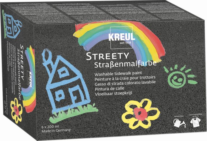 Image KREUL Straßenmalfarbe STREETY, 200 ml, 6er-Set