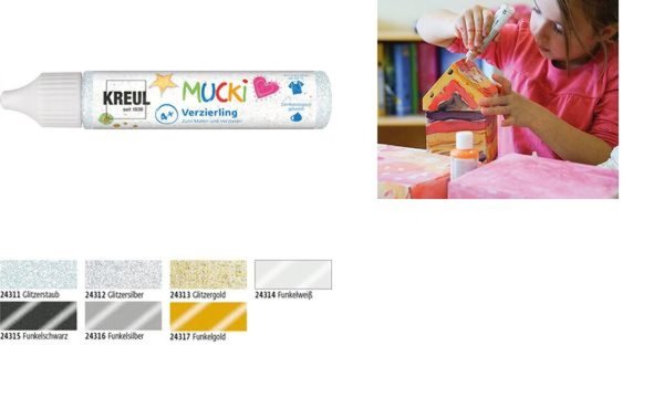 Image KREUL Verzierling MUCKI, Funkelsc hwarz, 29 ml Pen (57602306)