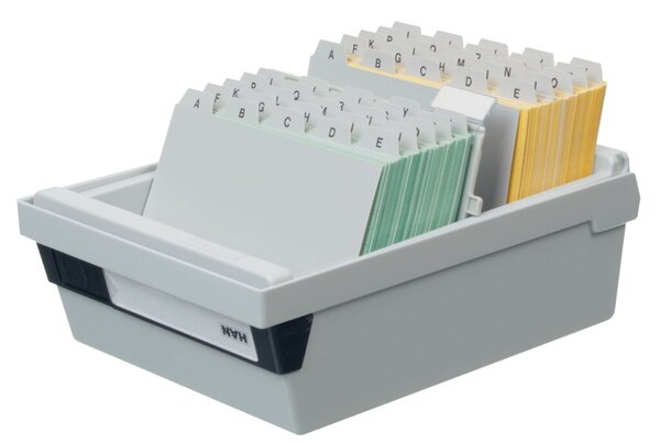 Image Karteikasten A6 quer f.800 Karten lichtgrau 177x250x140mm