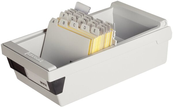 Image Karteikasten A7 quer f.800 Karten lichtgrau 133x250x121mm