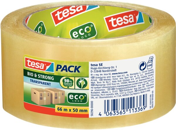 Image Klabeband tesapack Bio & Strong, 66m x 50mm, transparent