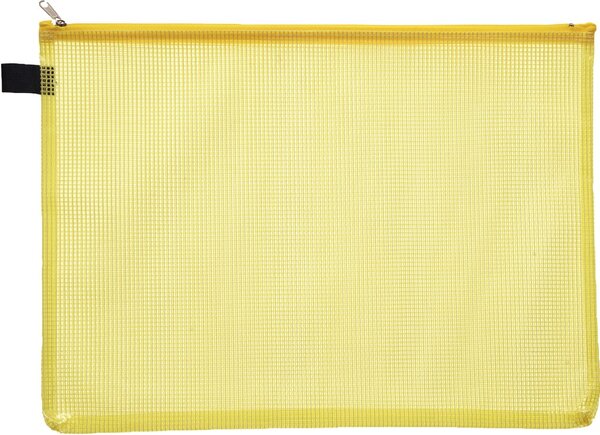 Image Kleinkrambeutel A4 transparent gelb mit farbigem Reißverschluss